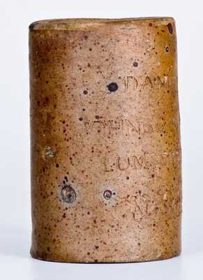 Rare DANIEL JOHNSON & CO. / LUMBER STREET / N. YORK Stoneware Oyster Jar by Thomas Commeraw