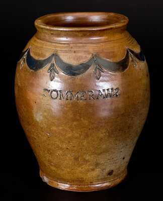 Very Fine COMMERAWS / STONEWARE Jar, Manhattan, circa 1810
