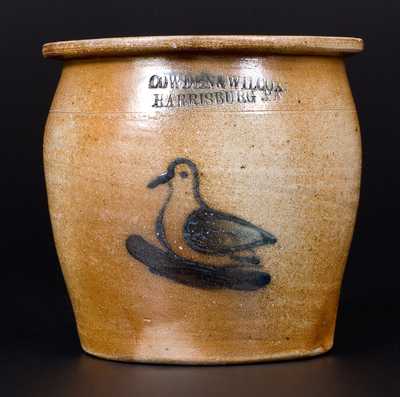 Rare COWDEN & WILCOX / HARRISBURG, PA Stoneware Nesting Bird Jar