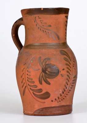 Large-Sized Tanware Pitcher, New Geneva or Greensboro, PA origin, c1885