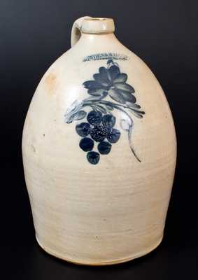 Four-Gallon COWDEN & WILCOX / HARRISBURG, PA Stoneware Grapes Jug