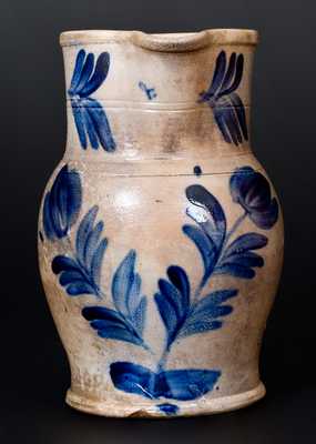 One-Gallon Stoneware Pitcher, attrib. the Remmey Pottery, Philadelphia, PA, circa 1865