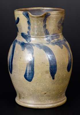 One-Gallon Cobalt-Decorated Stoneware Pitcher, Southeastern PA origin, circa 1870