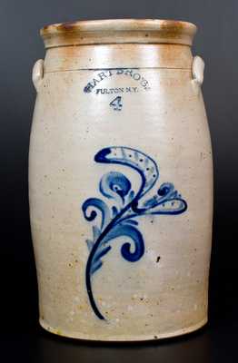 Four-Gallon HART BRO'S. / FULTON N.Y. Stoneware Churn