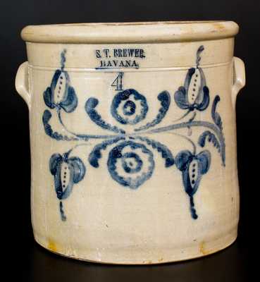 Four-Gallon S.T. BREWER. / HAVANA Stoneware Crock