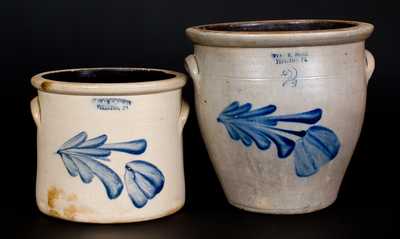 Two Pieces of Evan R. Jones, Pittston, PA Stoneware, circa 1875