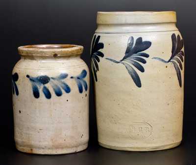 Two Remmey, Philadelphia, PA Stoneware Jars, circa 1865