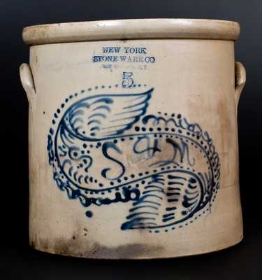 NEW YORK STONEWARE CO. / FORT EDWARD, NY Stoneware Crock w/ 