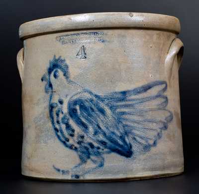 SEYMOUR & BOSWORTH / HARTFORD, CONN. Stoneware Elaborate Chicken Crock