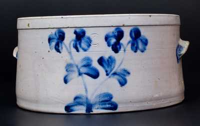 4 Gal. Baltimore Stoneware Cake Crock w/ Floral Decoration, circa 1860