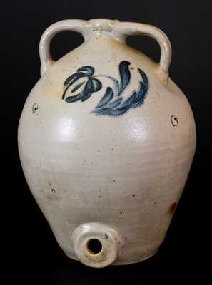 Ovoid Stoneware Water Cooler with Floral Decoration
