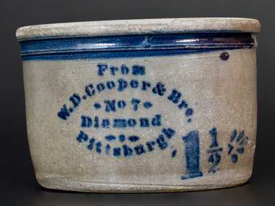 Western PA Stoneware Bowl w/ W. D. COOPER / PITTSBURGH, PA Advertising