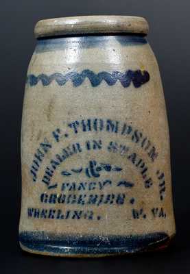Western PA Canning Jar with WHEELING, W. VA Advertising