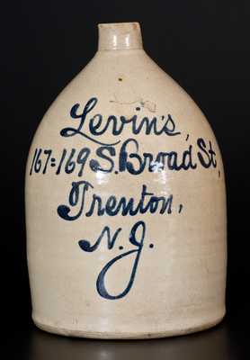 Stoneware Jug with Trenton, NJ Script Advertising