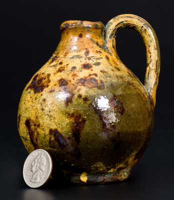 Miniature Glazed Redware Jug, New England origin