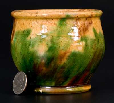 Strasburg, VA Diminutive Multi-Glazed Redware Jar