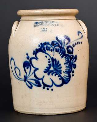 J. & E. NORTON / BENNINGTON, VT Stoneware Jar with Floral Decoration