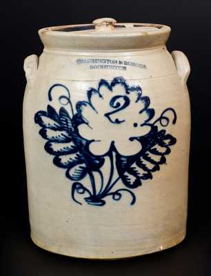 HARRINGTON & BURGER / ROCHESTER Stoneware Lidded Jar w/ Elaborate Decoration