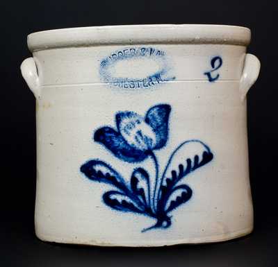 BURGER & LANG / ROCHESTER, NY Stoneware Jar with Slip-Trailed Decoration