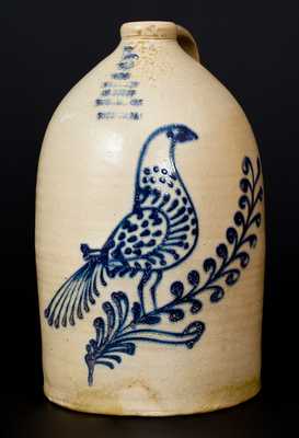TOWANDA, PA Stoneware Advertising Jug with Elaborate Bird Decoration