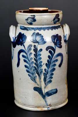 Stoneware Churn w/ Floral Decoration att. Richard Remmey, Philadelphia, PA