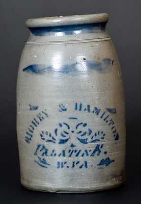 RICHEY & HAMILTON / PALATINE, WV Stoneware Canning Jar