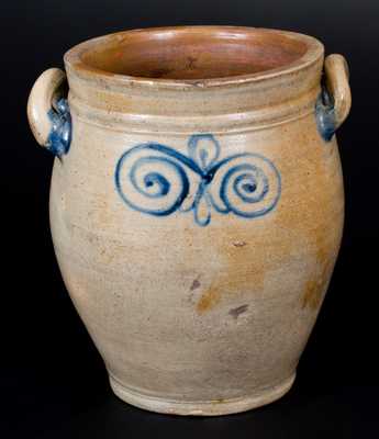 Fine Stoneware Jar with Watchspring Decoration, Manhattan or NJ, 18th century