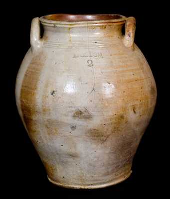 2 Gal. BOSTON Stoneware Jar, Jonathan Fenton, early 19th century