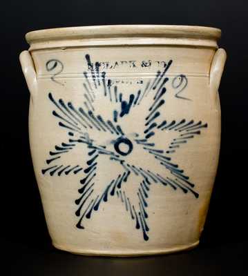 N. CLARK & CO. / LYONS Stoneware Jar with Starburst Decoration