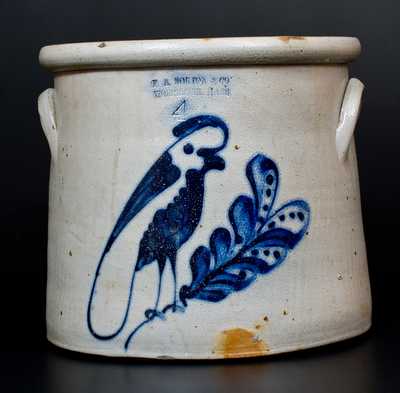 F. B. NORTON & CO. / WORCESTER, MASS. Stoneware Parrot Crock