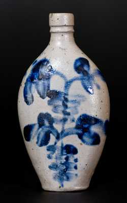 Exceptional Decorated Stoneware Flask, Baltimore, circa 1840