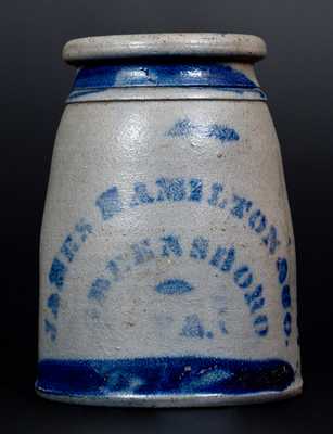 JAMES HAMILTON & CO. / GREENSBORO, PA Stoneware Canning Jar