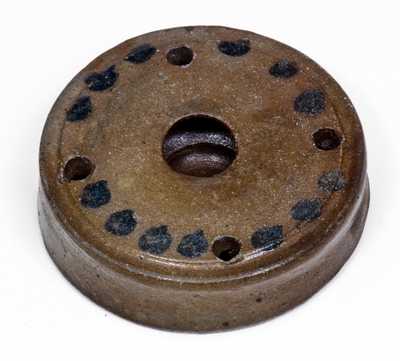 Exceedingly Rare James River, Virginia Stoneware Inkwell with Spotted Decoration