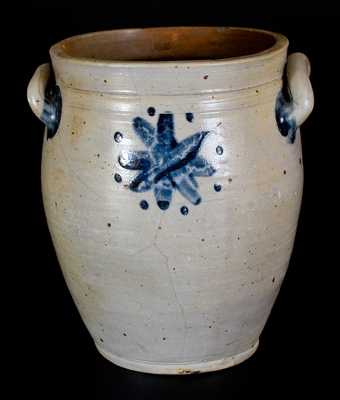 Open-Handled NY Stoneware Jar w/ Brushed Asterisk, probably Egbert Schoonmaker