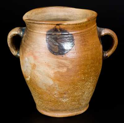 18th Century Vertical-Handled Stoneware Jar, New York City 