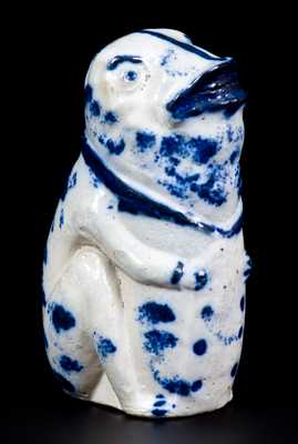 Unusual Spongeware Frog Figure, Midwestern Origin, circa 1890