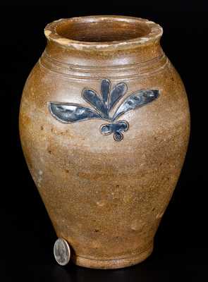 Fine 1/4 Gal. Stoneware Jar with Incised Decoration, Manhattan, late 18th century