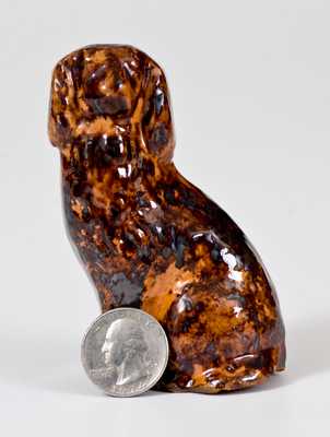 Miniature att. John Bell (Waynesboro, PA) Redware Spaniel Dog Figure