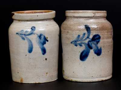 Lot of Two: One-Quart Stoneware Jars att. Richard Remmey, Philadelphia, PA