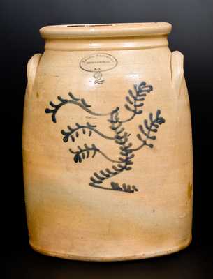 BROWN BROTHERS / HUNTINGTON / L.I. Stoneware Jar with Slip-Trailed Decoration