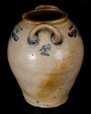 Very Rare C. CROLIUS / MANHATTAN, WELLS / NEW-YORK Jar w/ Eagle Motifs