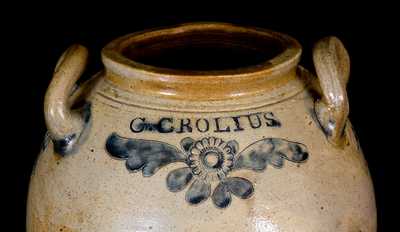 Very Rare C. CROLIUS / MANHATTAN, WELLS / NEW-YORK Jar w/ Eagle Motifs