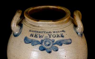 Very Rare C. CROLIUS / MANHATTAN, WELLS / NEW-YORK Jar w/ Eagle Motifs