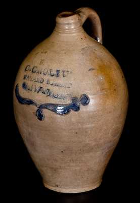 Very Rare C. CROLIUS / BAYARD STREET / NEW-YORK Stoneware Jug