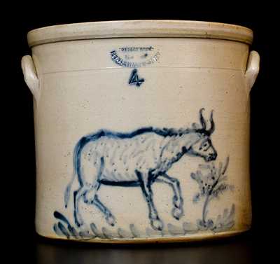 Excellent William MacQuoid (New York City) Stoneware Cow Crock