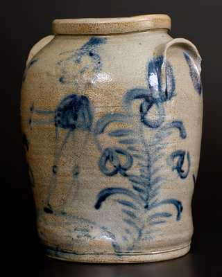 Rare Figural-Decorated Baltimore Stoneware Jar, c1825
