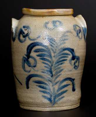 Rare Figural-Decorated Baltimore Stoneware Jar, c1825