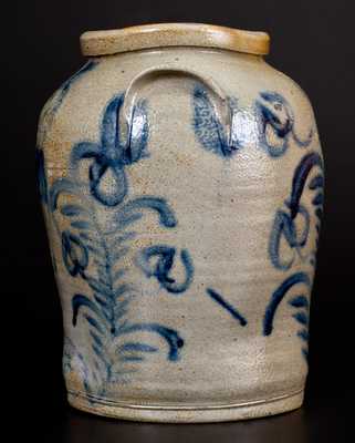 Rare Figural-Decorated Baltimore Stoneware Jar, c1825