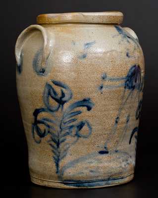 Rare Figural-Decorated Baltimore Stoneware Jar, c1825