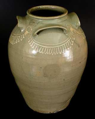 Monumental CHANDLER MAKER (Edgefield, SC) Ten-Gallon Four-Handled Stoneware Jar